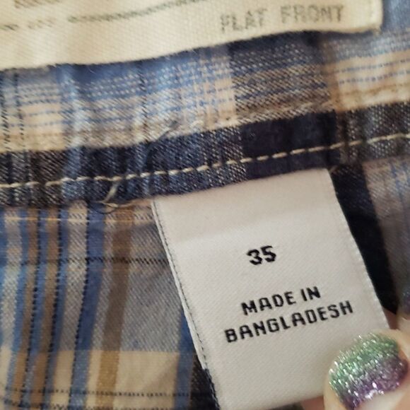 GAP 100% Cotton Blue Plaid Shorts Sz 35 - Picture 3 of 4